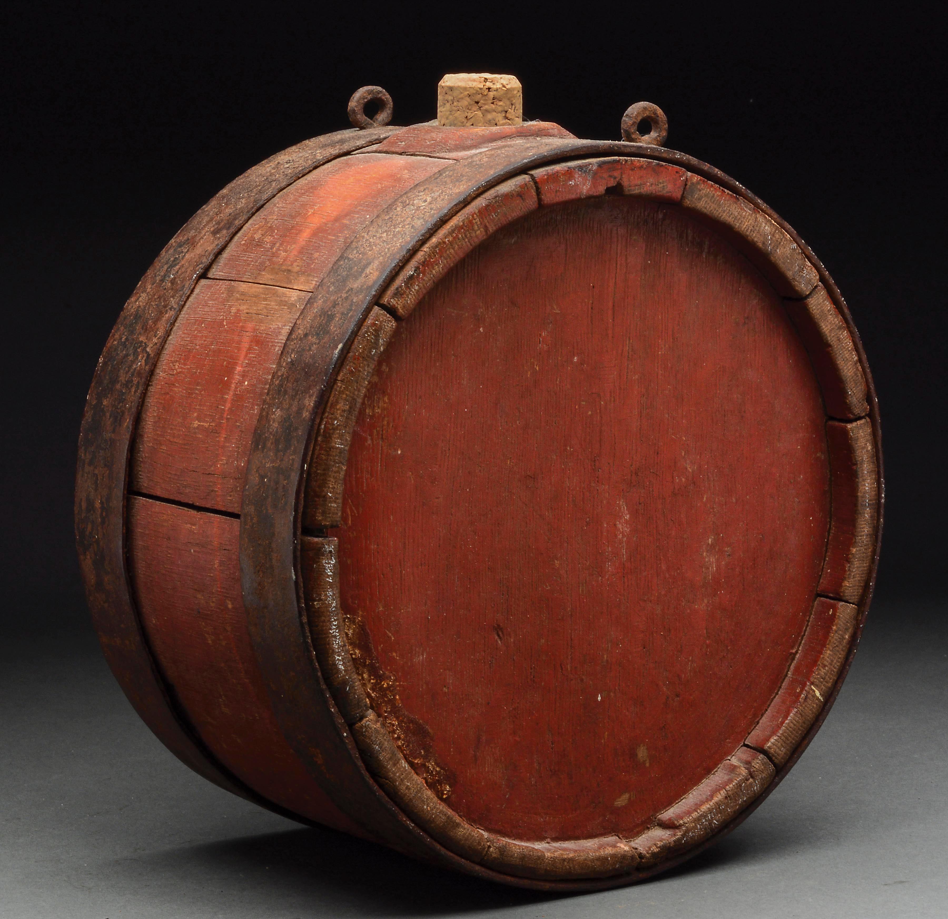 Important and Historic Documented Revolutionary War Banded Field Canteen, Dated 1774 Carried at Batt
