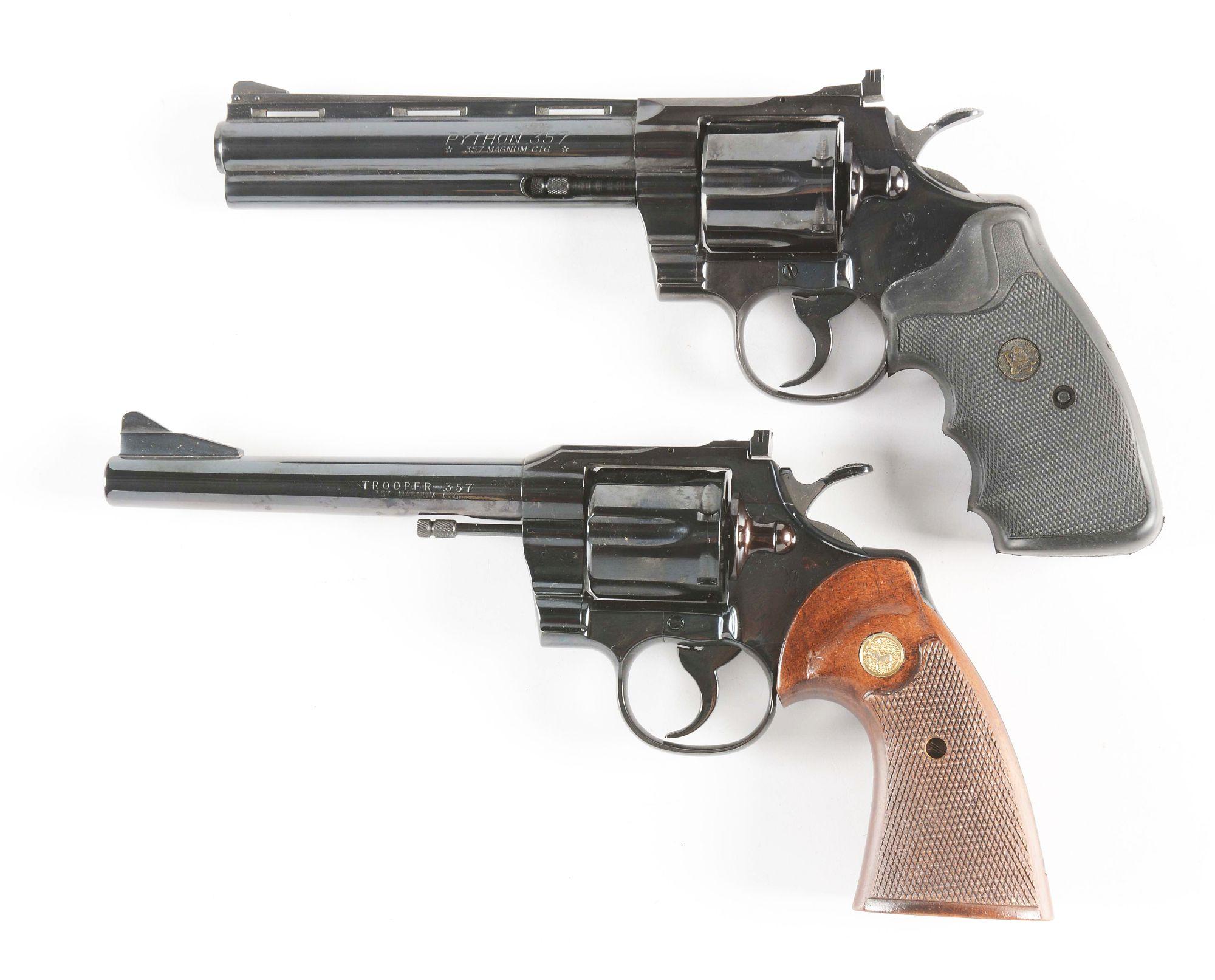 (C) LOT OF TWO: COLT PYTHON AND COLT TROOPER DOUBLE ACTION REVOLVERS.