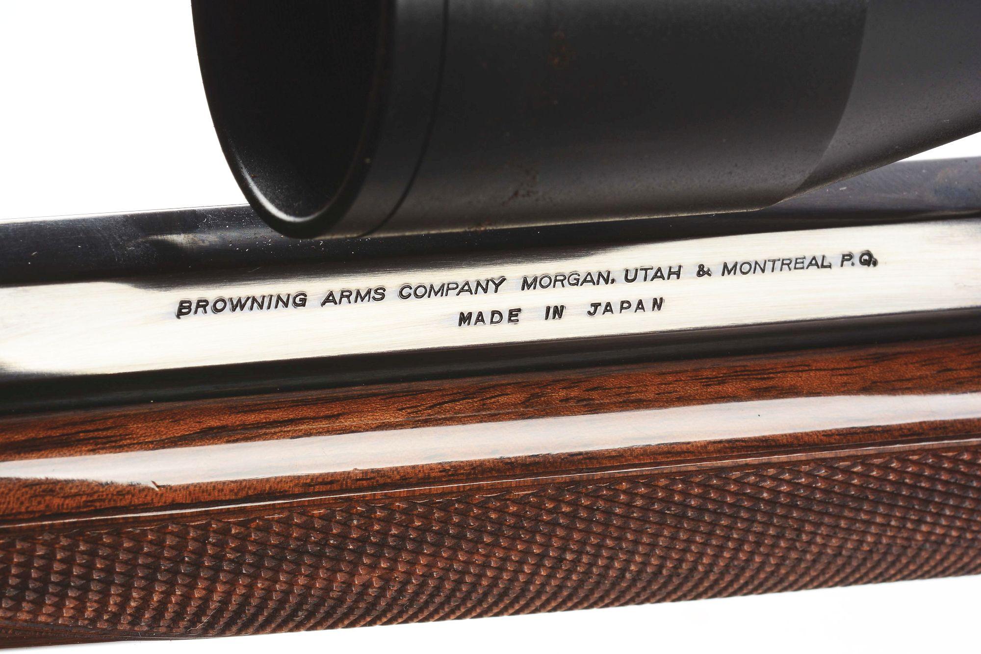 (M) BROWNING B-78 SINGLE SHOT RIFLE IN .22-250 WITH ACCESSORIES.