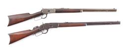 (C) LOT OF TWO: WINCHESTER 1892 .25-20 LEVER ACTION RIFLE AND WINCHESTER 1873 .32-20 LEVER ACTION RI