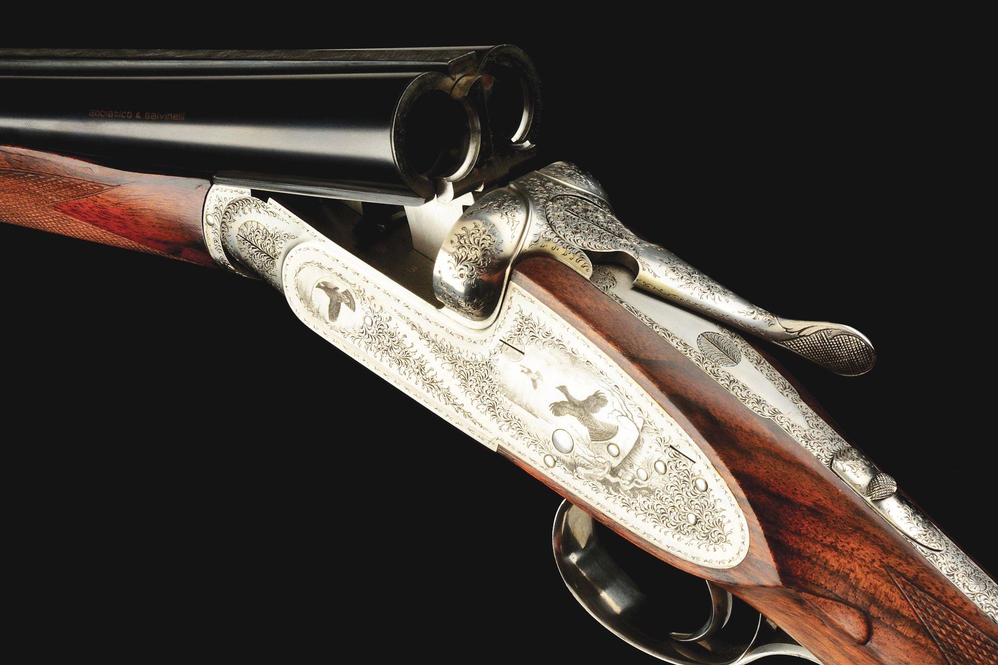 (M) BEAUTIFUL 28 GAUGE ABBIATICO & SALVINELLI SIDELOCK EJECTOR SINGLE TRIGGER GAME SHOTGUN WITH EXCE