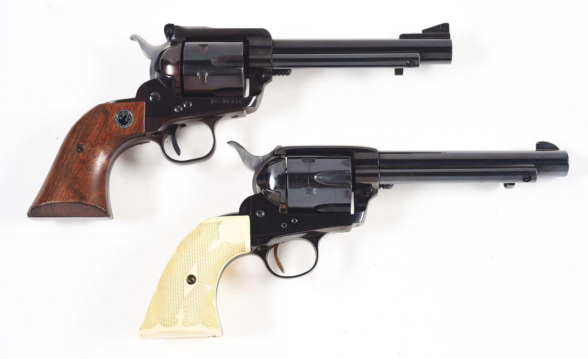 (M+C) LOT OF 2: RUGER .32 WCF BLACKHAWK AND GREAT WESTERN ARMS SINGLE ACTION REVOLVERS.
