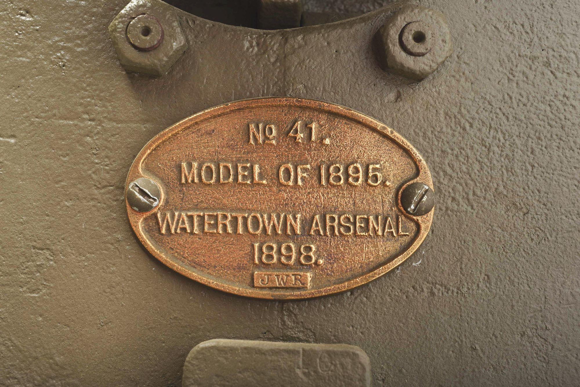 ATTRACTIVE MODEL 1895 WATERTOWN ARSENAL MANUFACTURED 3.6" FIELD MORTAR IN ORIGINAL STEEL MOUNT ON WO