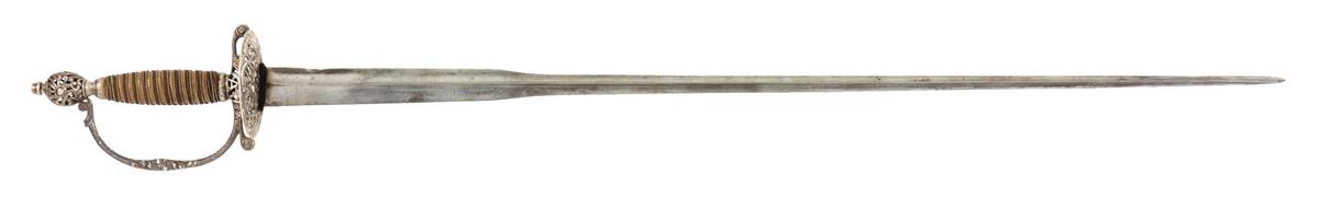 EXTREMELY FINE SILVER-HILTED ENGLISH SMALL SWORD.