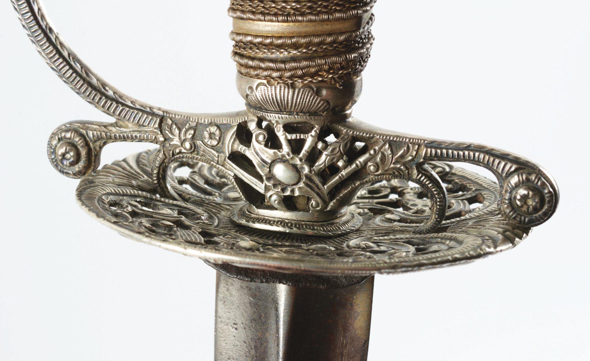 EXTREMELY FINE SILVER-HILTED ENGLISH SMALL SWORD.