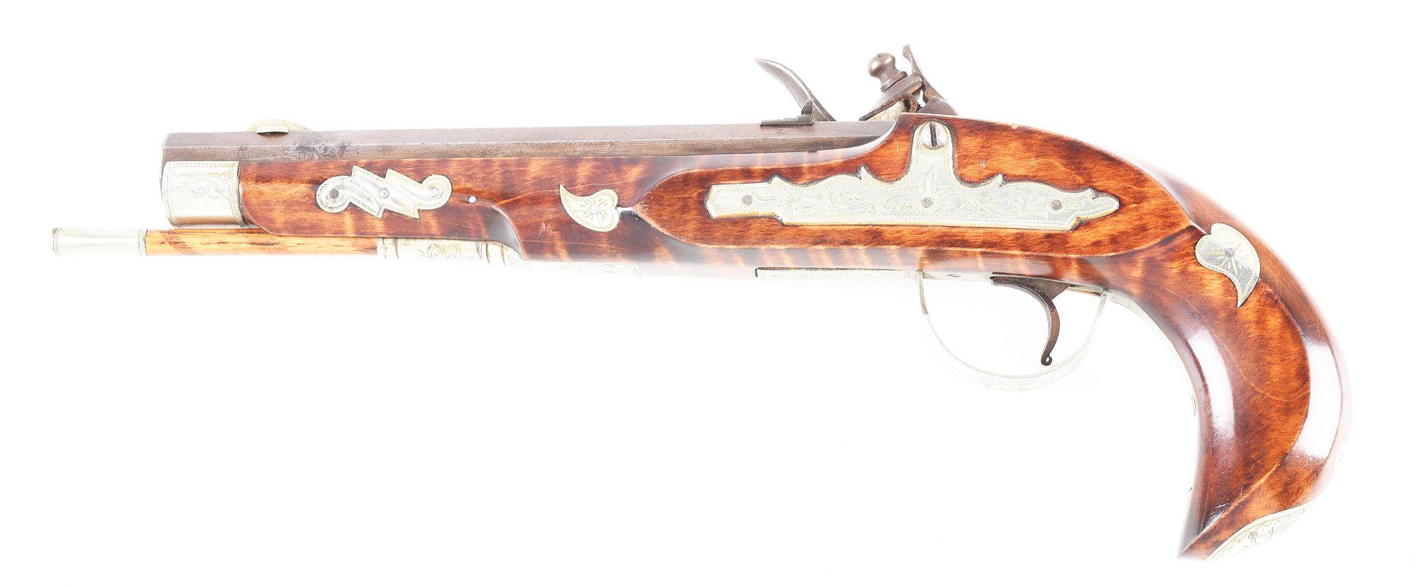 (A) CONTEMPORARY FLINTLOCK KENTUCKY PISTOL.