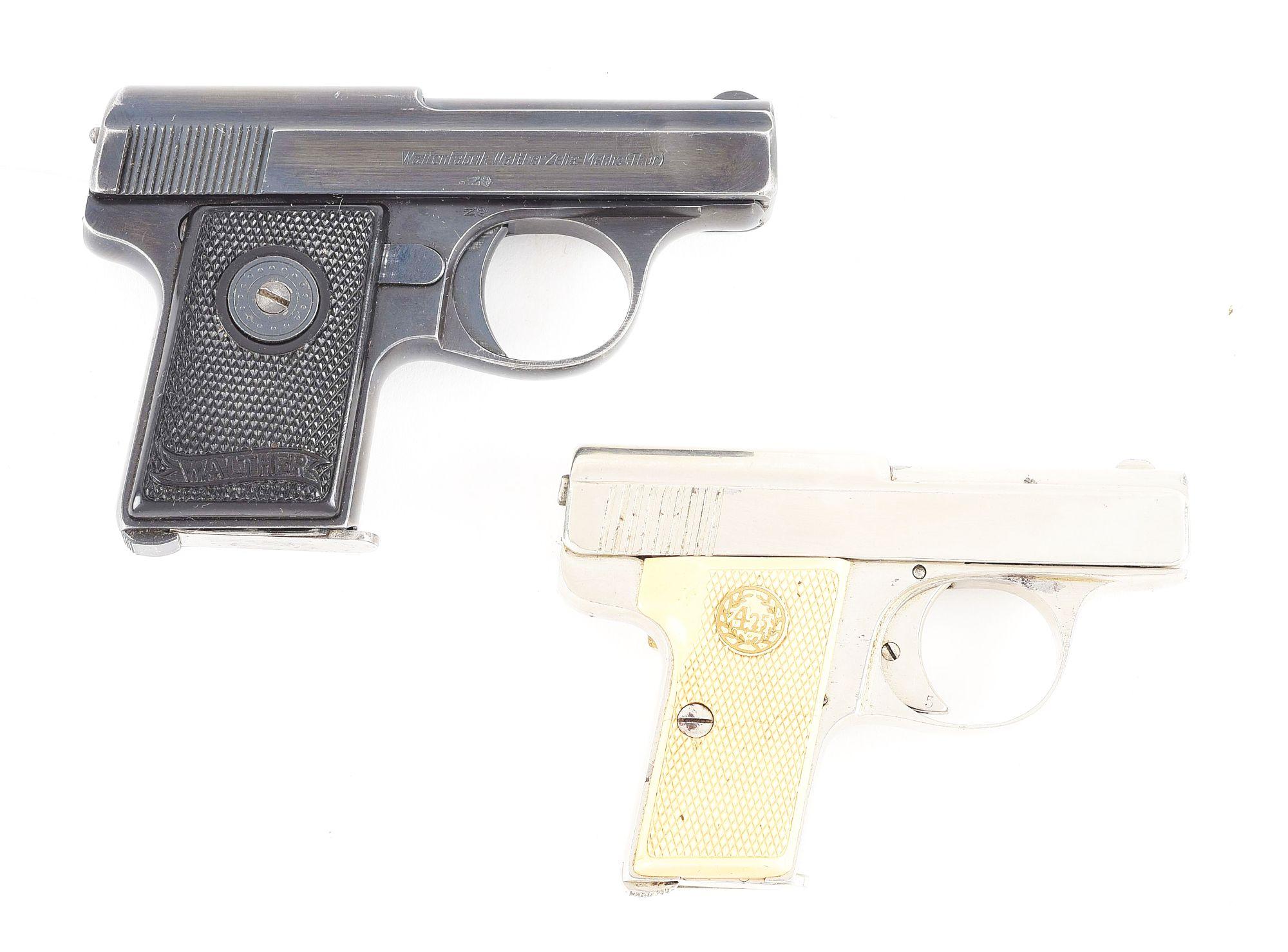 (C) LOT OF 2: SEMI-AUTOMATIC POCKET PISTOLS BY WALTHER AND KABA.