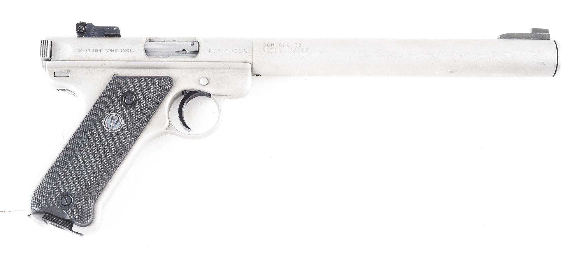 (N) ALWAYS DESIRABLE RUGER MK II GOVERNMENT TARGET MODEL SEMI-AUTOMATIC PISTOL WITH INTEGRAL BLAYLOC