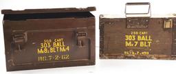 LOT OF 6: 6 WOOD AMMO CRATES OF 3000 ROUNDS OF .303 BRITISH MILITARY AMMUNITION, DATED BETWEEN 1945