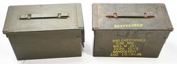 LOT OF 5: FIVE METAL AMMO CANS OF .50 BMG AMMUNITION, APPROXIMATELY 500 ROUNDS.