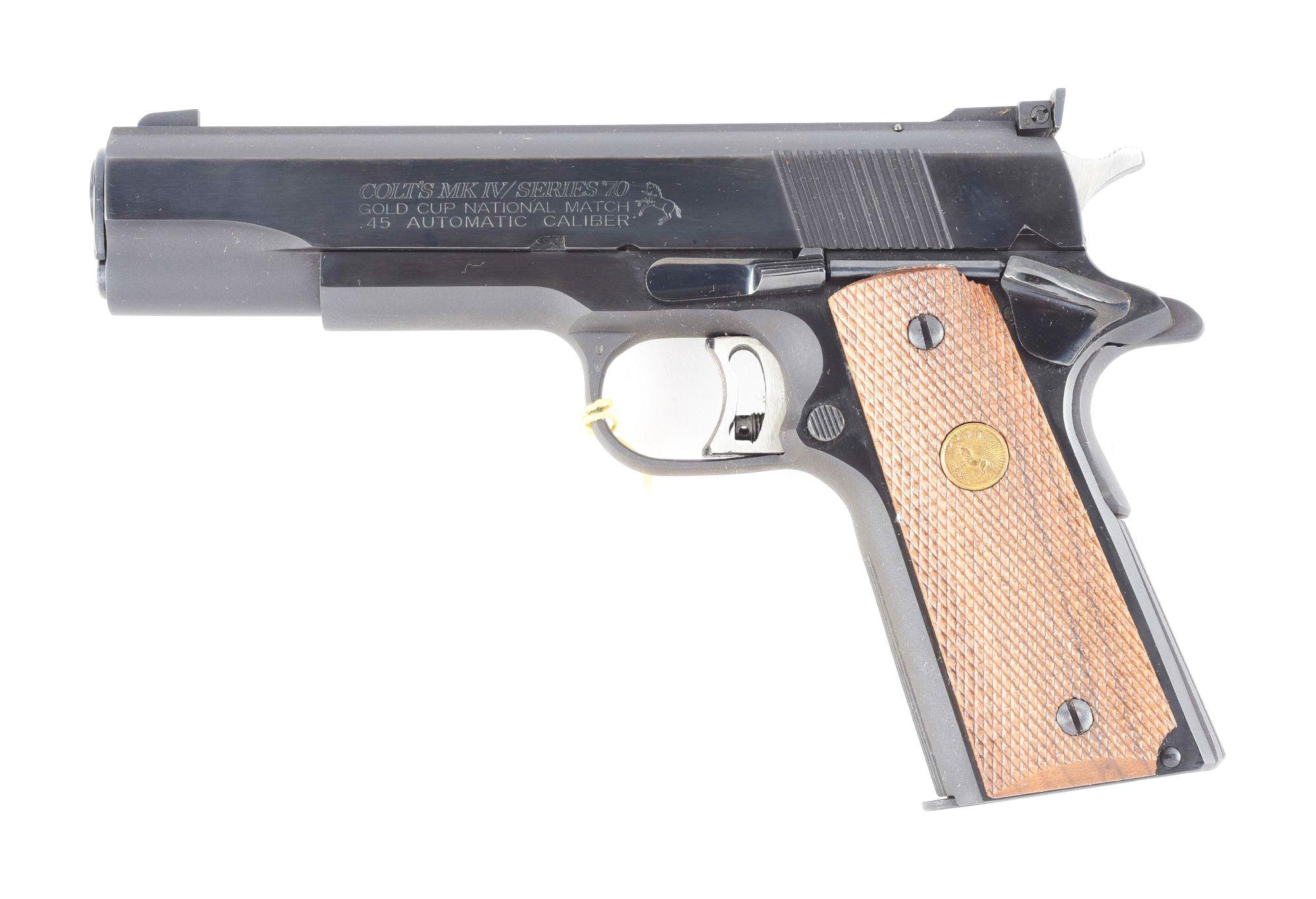 (M) COLT MODEL 1911 GOLD CUP NATIONAL MATCH SEMI-AUTOMATIC PISTOL WITH BOX.