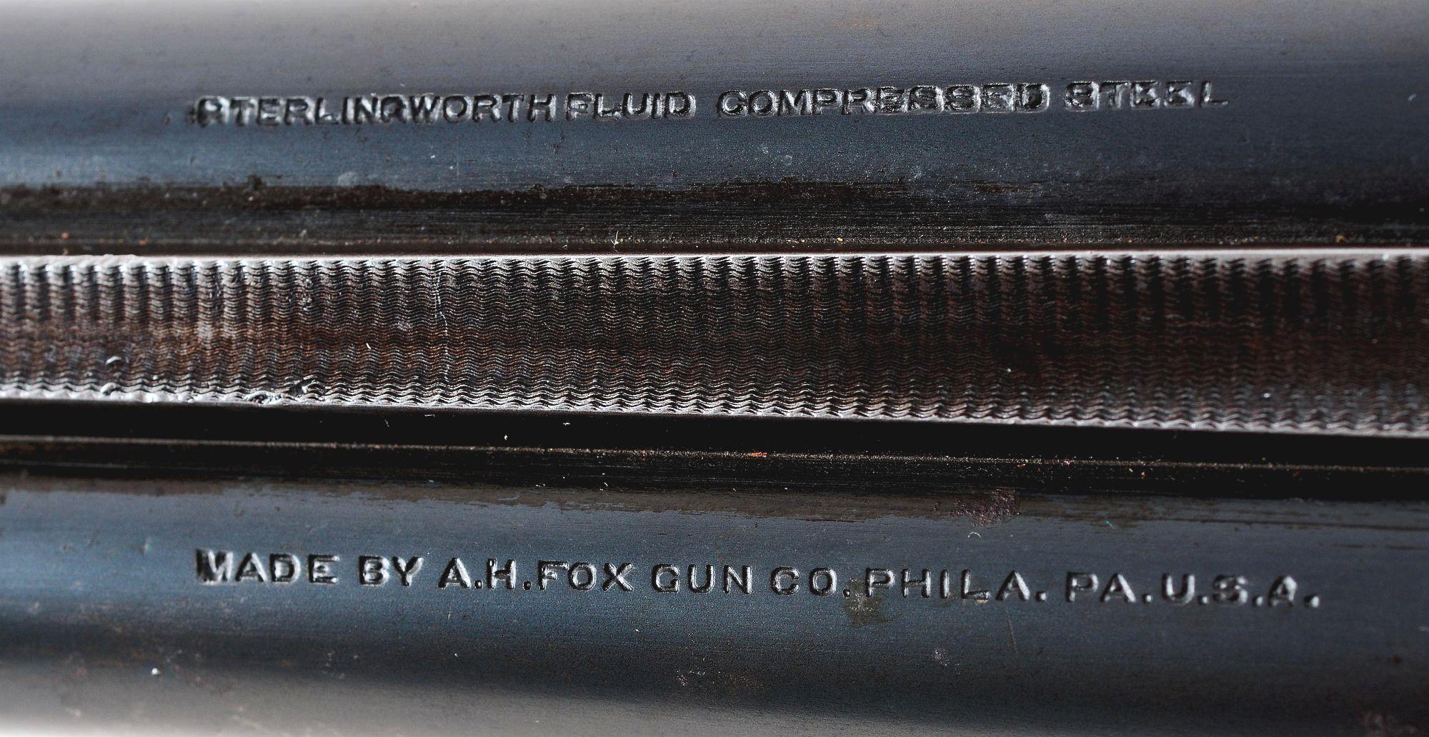 (C) A.H. FOX STERLINGWORTH SIDE BY SIDE SHOTGUN.