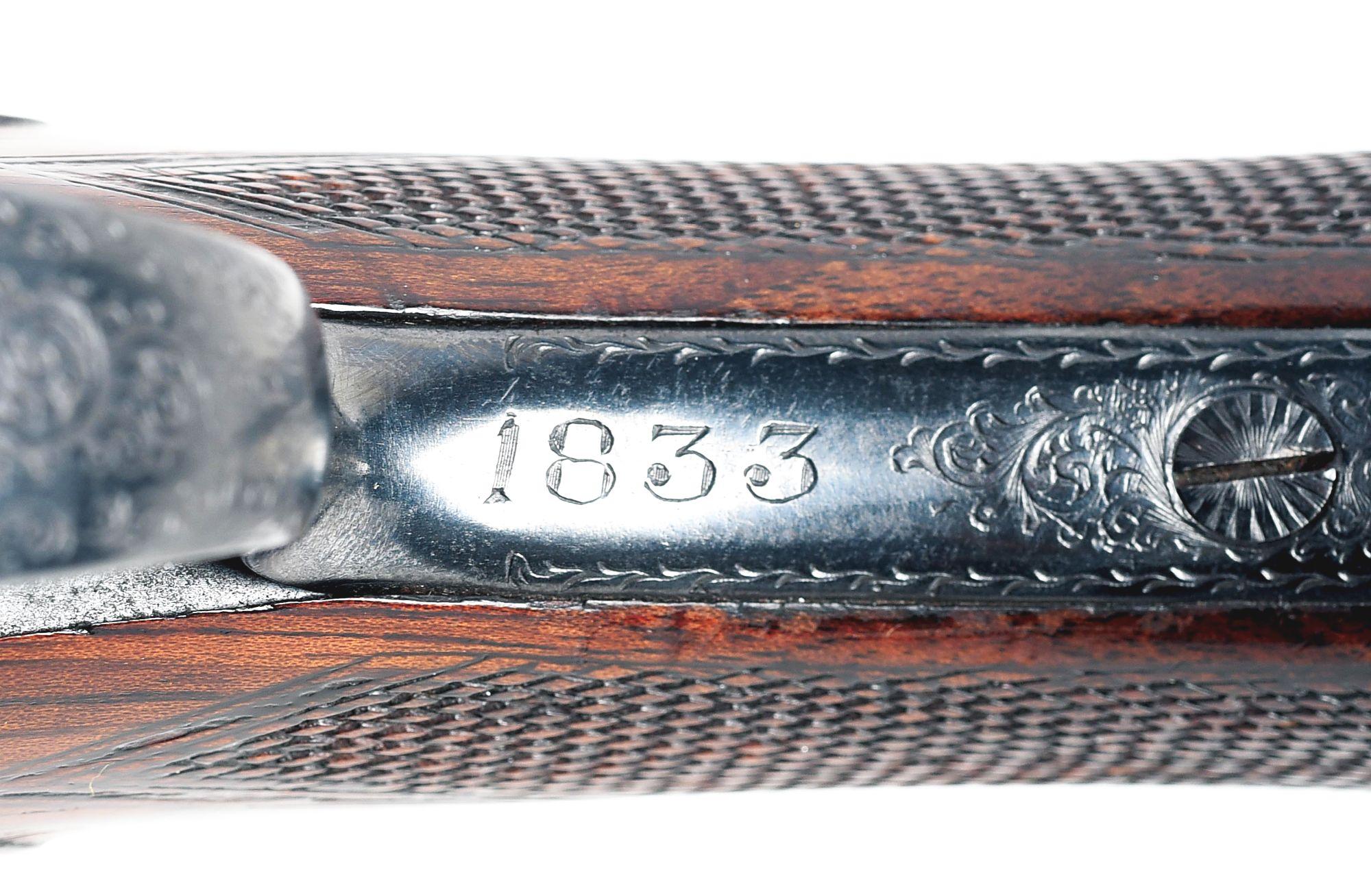 (C) CASED E. M. REILLY & CO. SCALLOPED ACTION BOXLOCK 12 BORE SXS SHOTGUN.