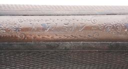 (C) FRANCOTTE 12 GAUGE SIDE BY SIDE SHOTGUN WITH SCOTTISH MOTIFS ON RECOIL SHIELDS.