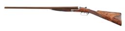 (C) JAMES MACNAUGHTON SCARCE BAR-IN-WOOD SIDE BY SIDE 12 BORE SHOTGUN.