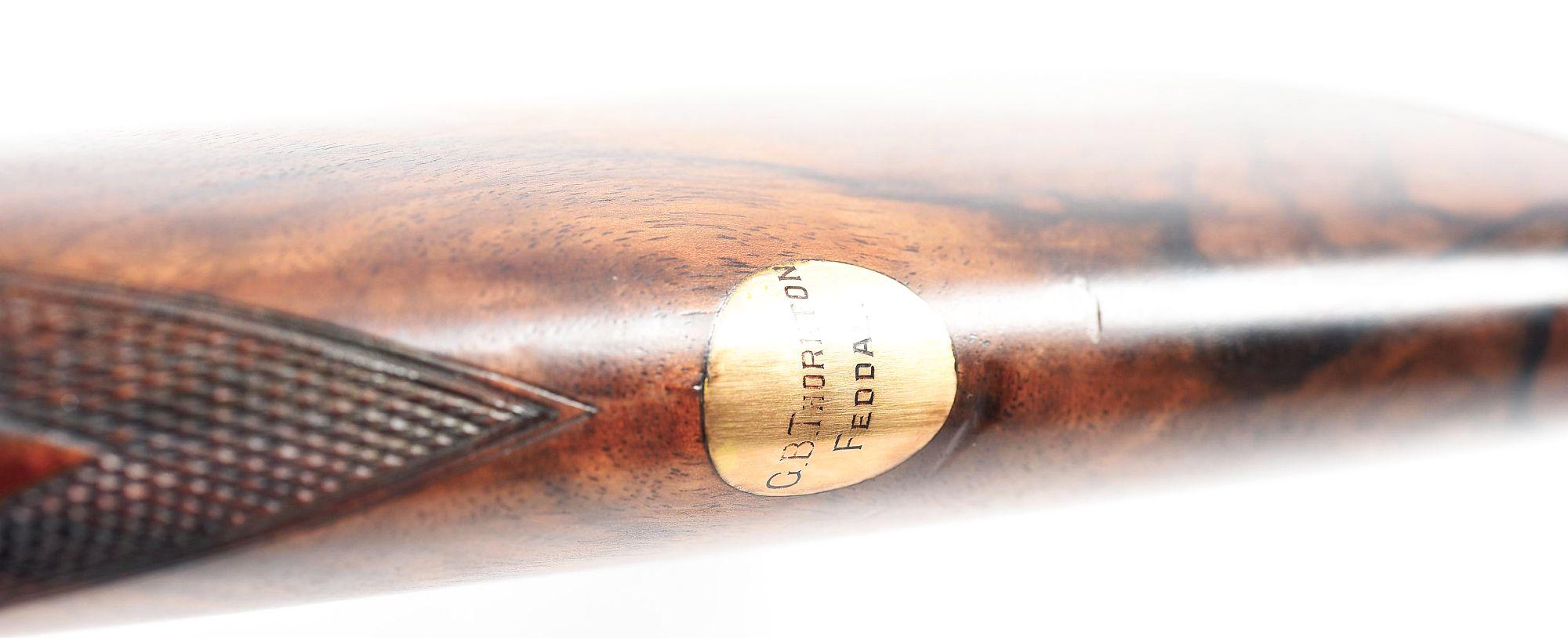 (C) JAMES MACNAUGHTON SCARCE BAR-IN-WOOD SIDE BY SIDE 12 BORE SHOTGUN.