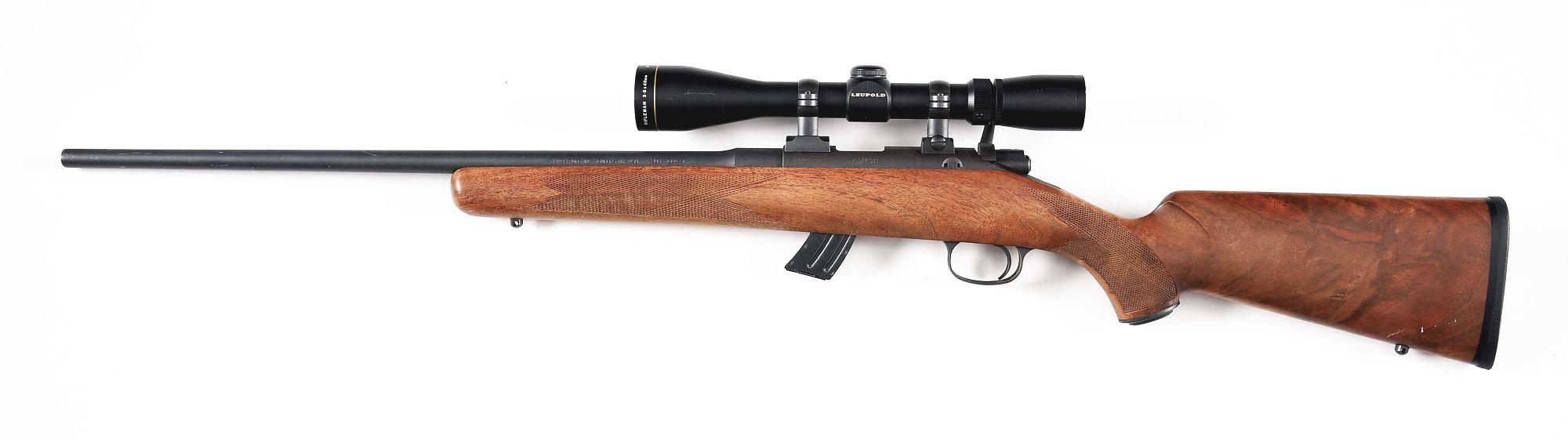 (M) KIMBER CLASSIC .22 LR BOLT ACTION RIFLE WITH LEUPOLD SCOPE.