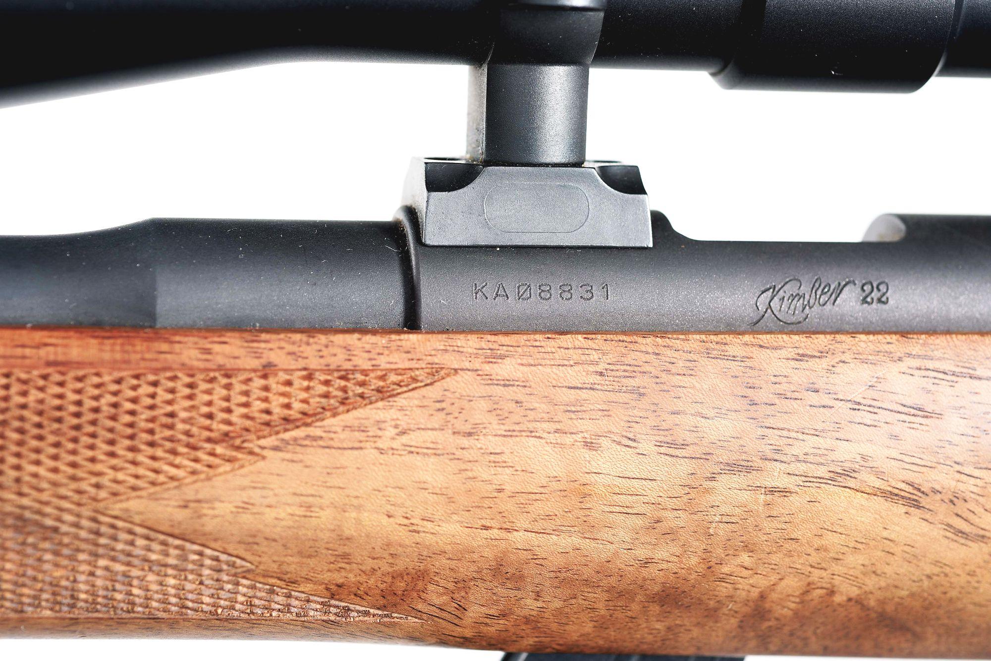 (M) KIMBER CLASSIC .22 LR BOLT ACTION RIFLE WITH LEUPOLD SCOPE.