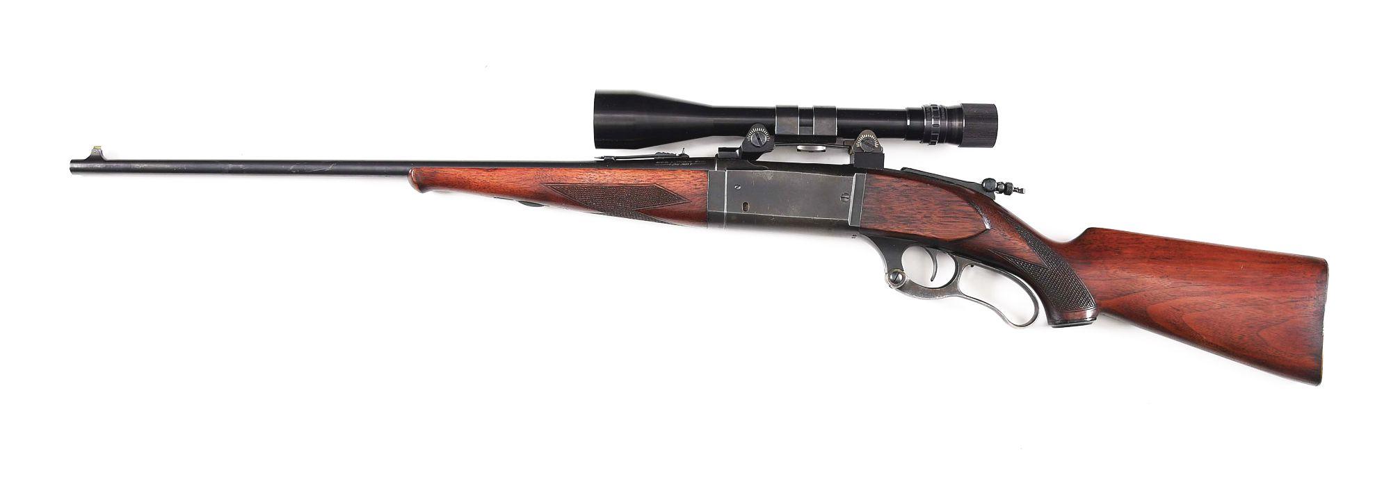 (C) SAVAGE 99 LEVER ACTION RIFLE WITH SCOPE