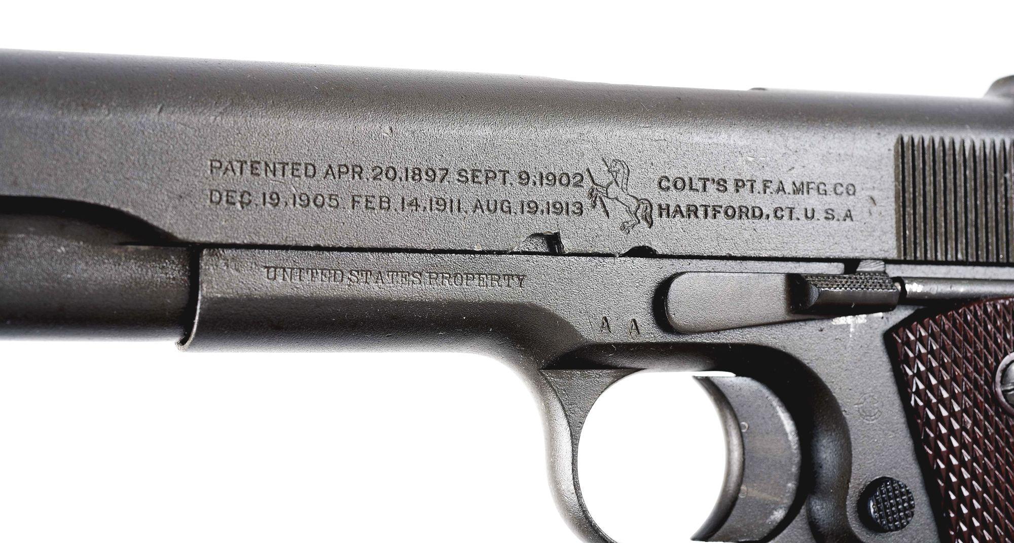 (C) 1914 COLT 1911 SEMI-AUTOMATIC .45 ACP PISTOL.