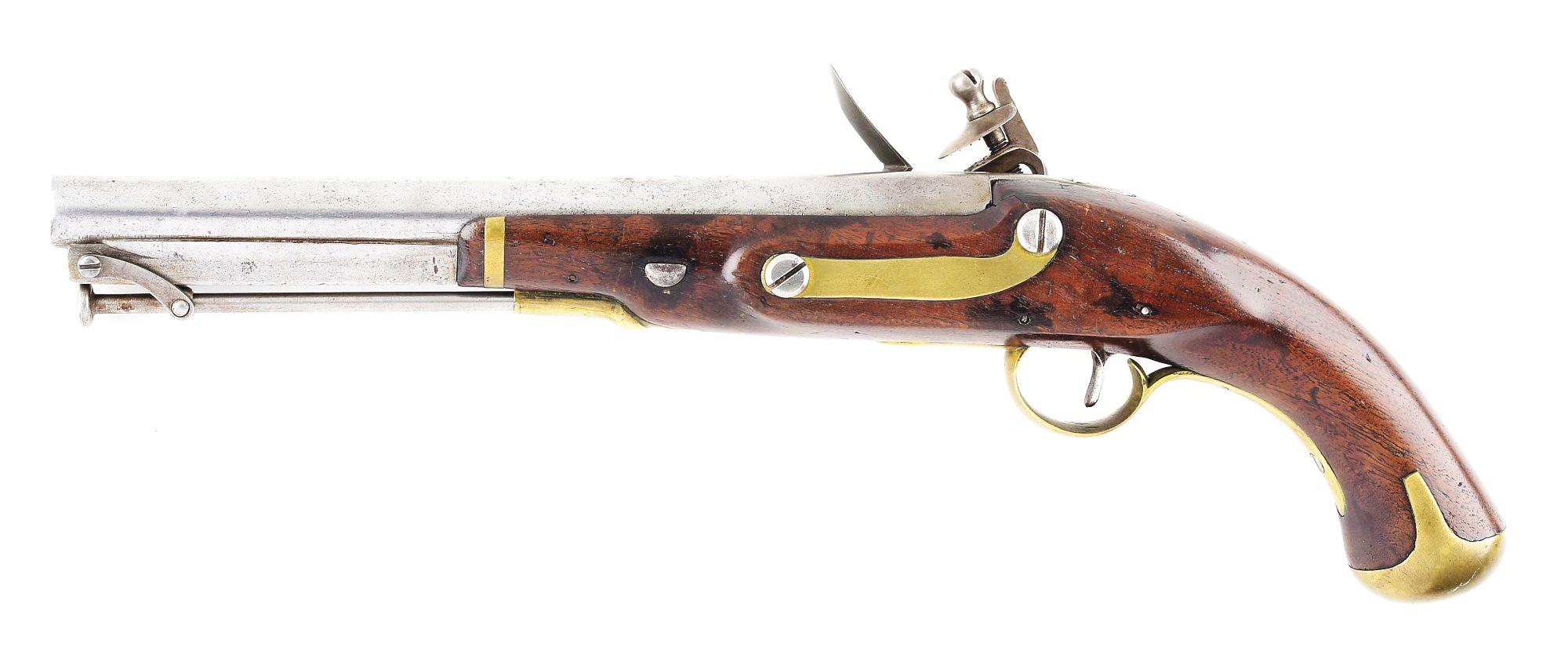 (A) RARE VIRGINIA MANUFACTORY SECOND MODEL FLINTLOCK MARTIAL PISTOL DATED 1815.