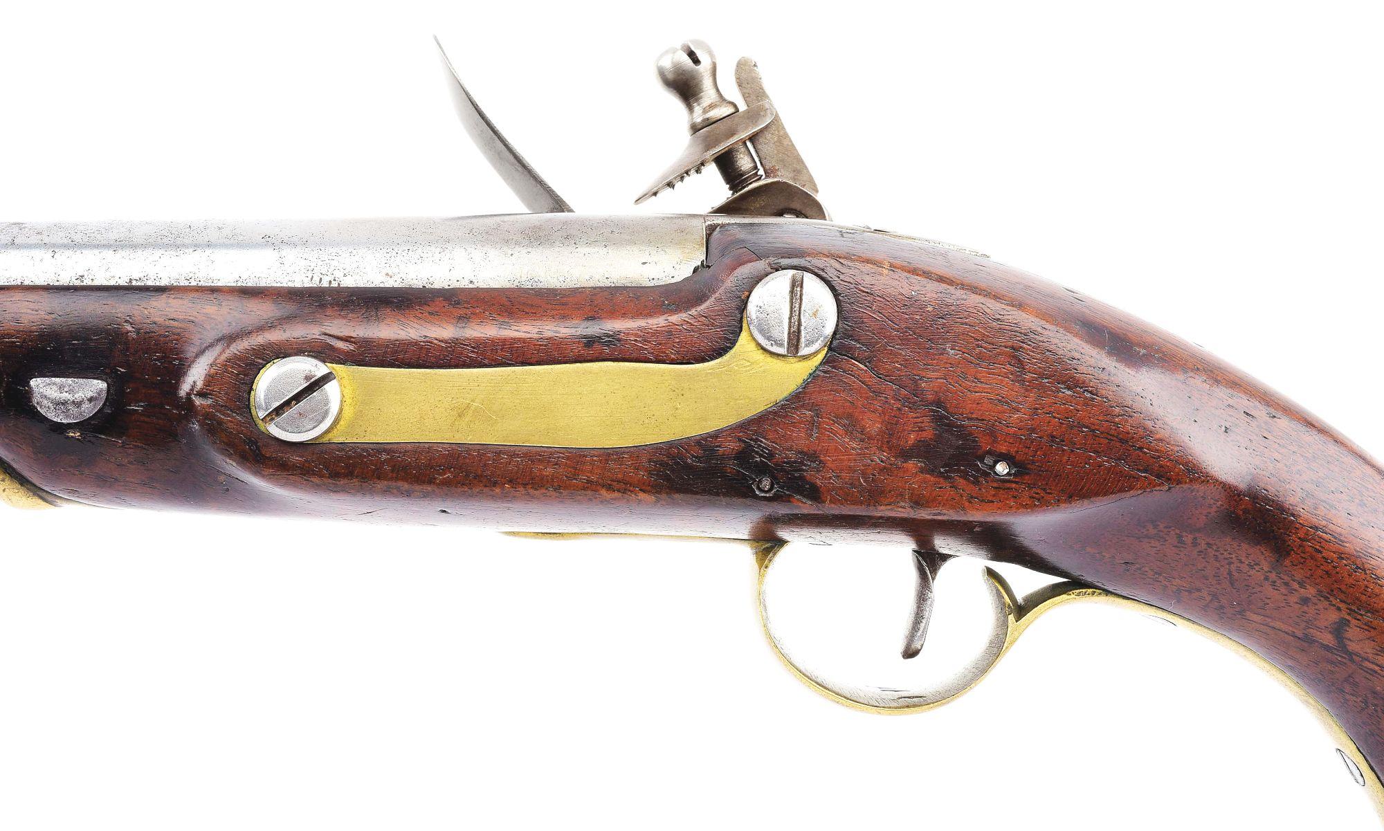 (A) RARE VIRGINIA MANUFACTORY SECOND MODEL FLINTLOCK MARTIAL PISTOL DATED 1815.