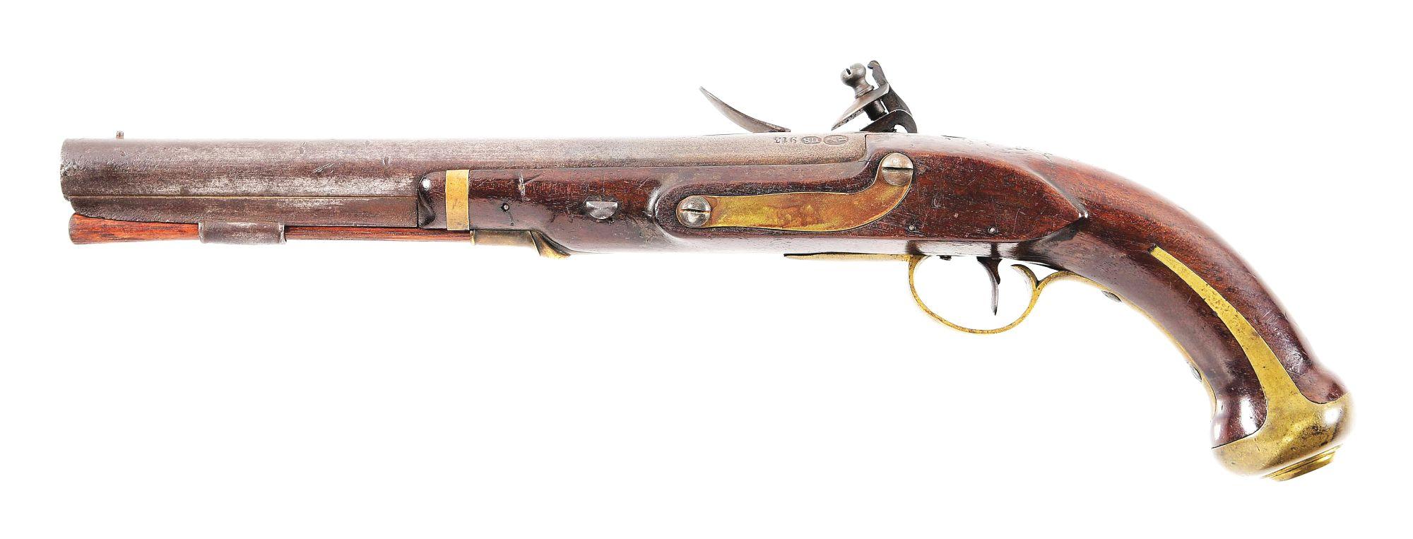 (A) PREVIOSLY UNKNOWN U.S. MODEL 1805 HARPER'S FERRY FLINTLOCK PISTOL DATED 1807, NO. 913..