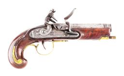 (A) SMALL FLINTLOCK KENTCUKY PISTOL BY HENRY YOUNG.