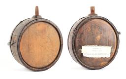 LOT OF 2: REVOLUTIONARY WAR ERA WOODEN CANTEENS.