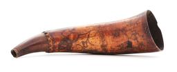 ENGRAVED PHILADELPHIA MAP POWDER HORN OF JOHN PURVIANCE, DATED 1768, ATTRIBUTED TO THE POINTED TREE