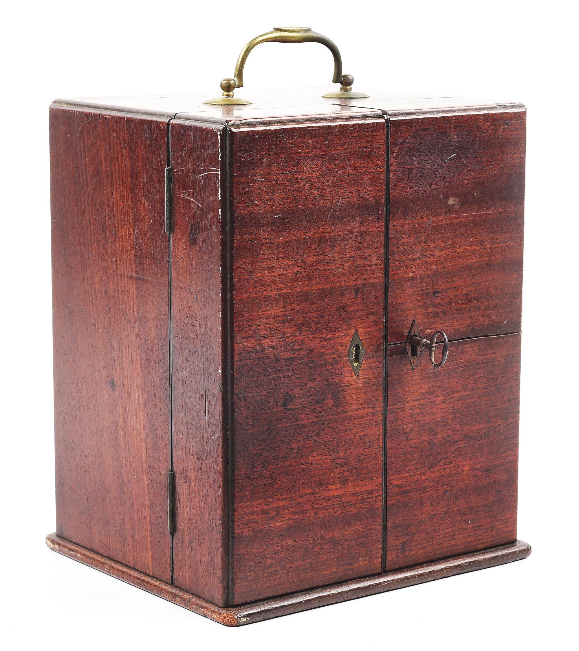 RARE LATE 18TH CENTURY NAVAL MEDICAL CHEST WITH CONTENTS.