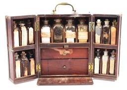 RARE LATE 18TH CENTURY NAVAL MEDICAL CHEST WITH CONTENTS.