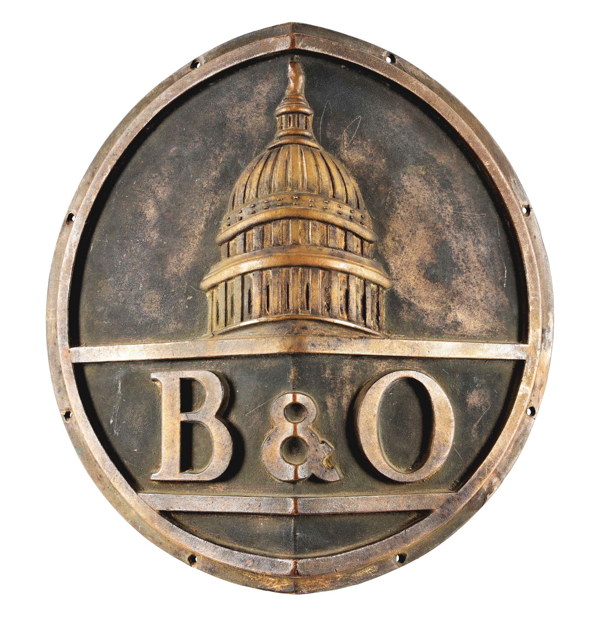 BALTIMORE & OHIO RAILROAD BRASS CAPITOL DOME LOGO.