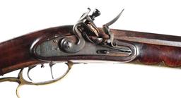 (A) UNKNOWN MASSIVE ATTRIBUTED VIRGINIA FLINTLOCK RIFLE.