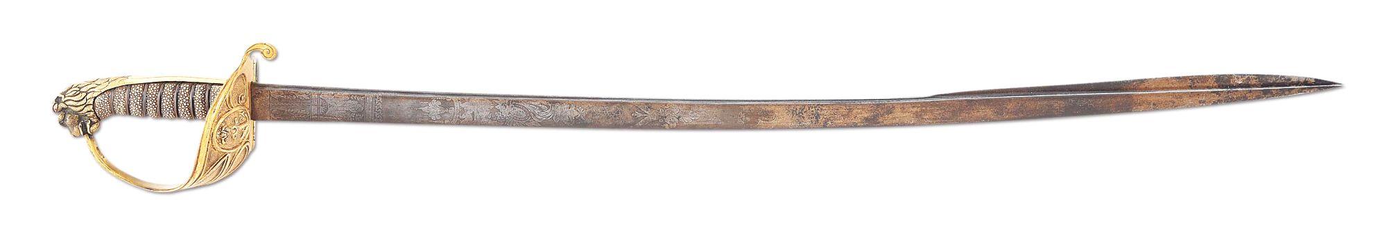 NAMED BRITISH HAVAL OFFICER’S SWORD: SERVED AT FT. MCHENRY