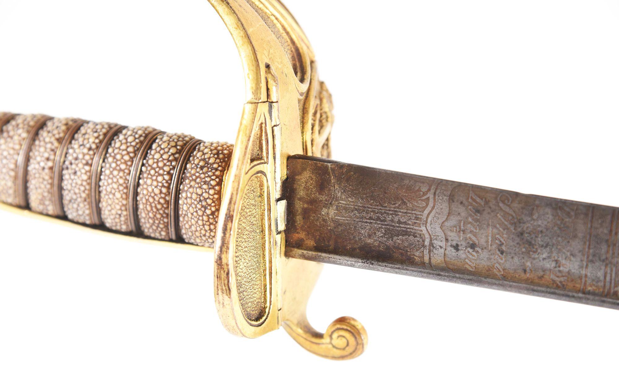 NAMED BRITISH HAVAL OFFICER’S SWORD: SERVED AT FT. MCHENRY