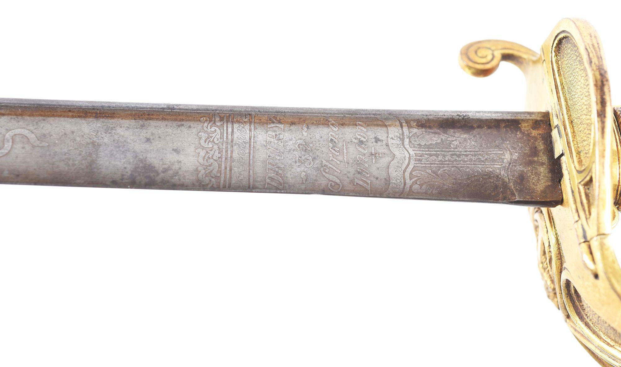 NAMED BRITISH HAVAL OFFICER’S SWORD: SERVED AT FT. MCHENRY