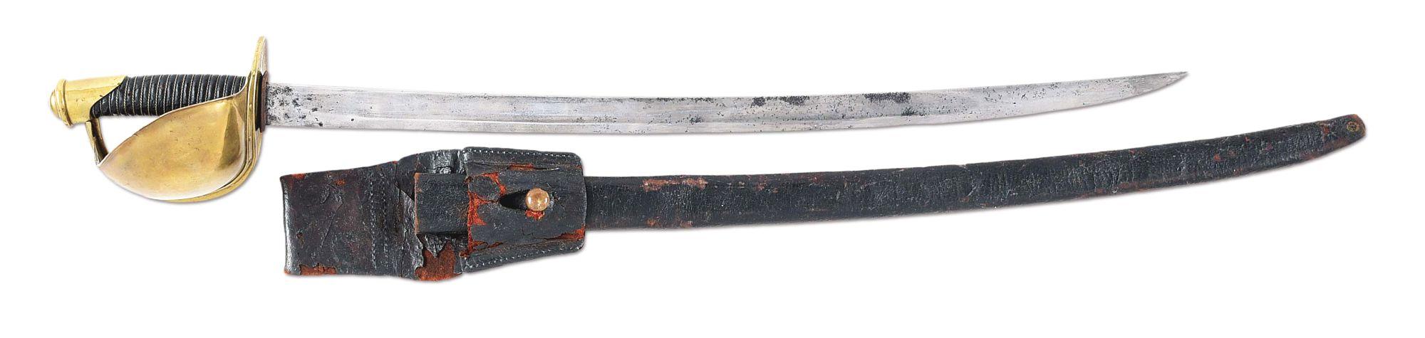 SCARCE 1861 DATED AMES NAVY CUTLASS, SCABBARD, AND FROG