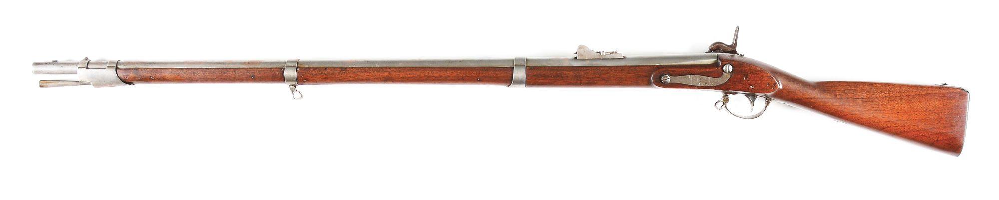 (A) US M1816 MUSKET CONVERTED TO PERCUSSION BY REMINGTON AND DATED 1855.