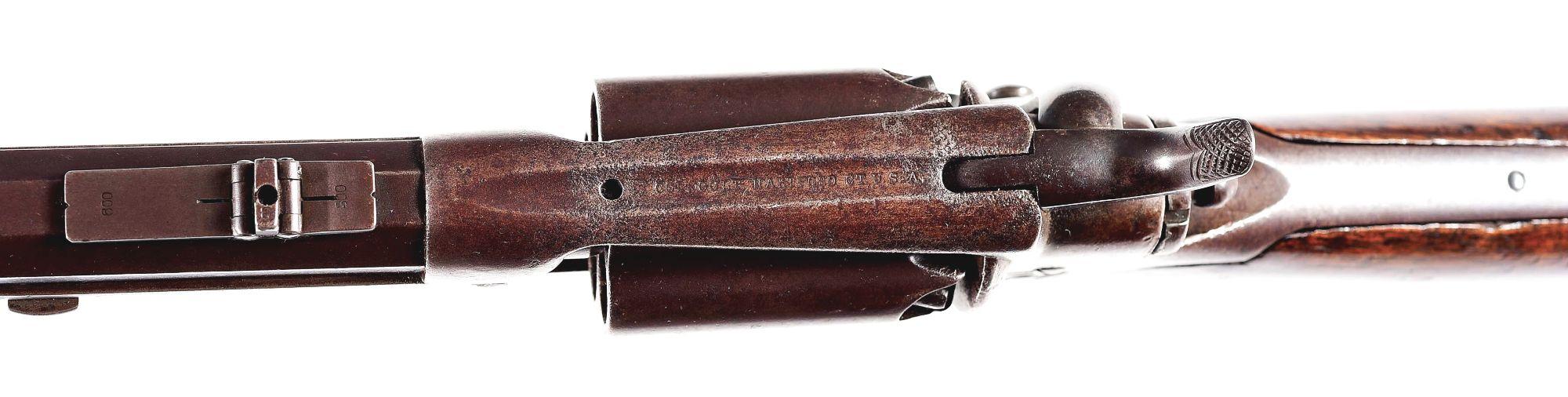 (A) COLT 1855 FULL STOCK SPORTING PERCUSSION REVOLVING RIFLE.