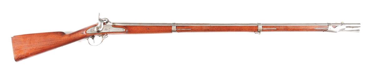 (A) US SPRINGFIELD M1842 PERCUSSION MUSKET DATED 1852.