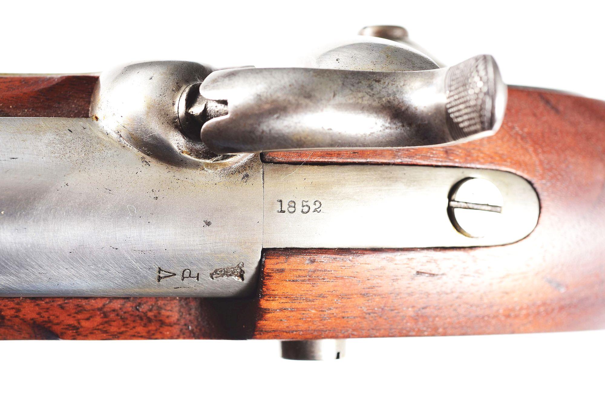 (A) US SPRINGFIELD M1842 PERCUSSION MUSKET DATED 1852.