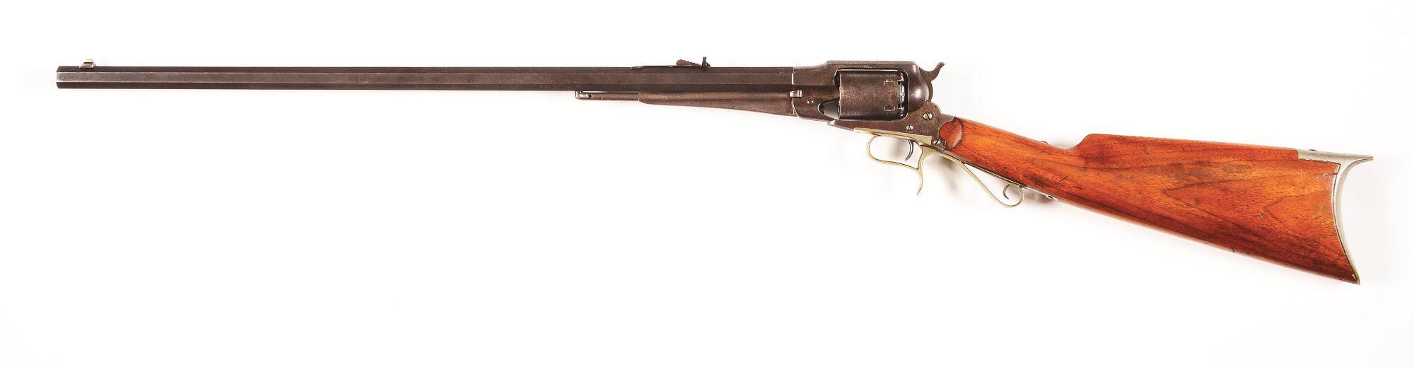 (A) FACTORY CONVERTED REMINGTON REVOLVING RIFLE.