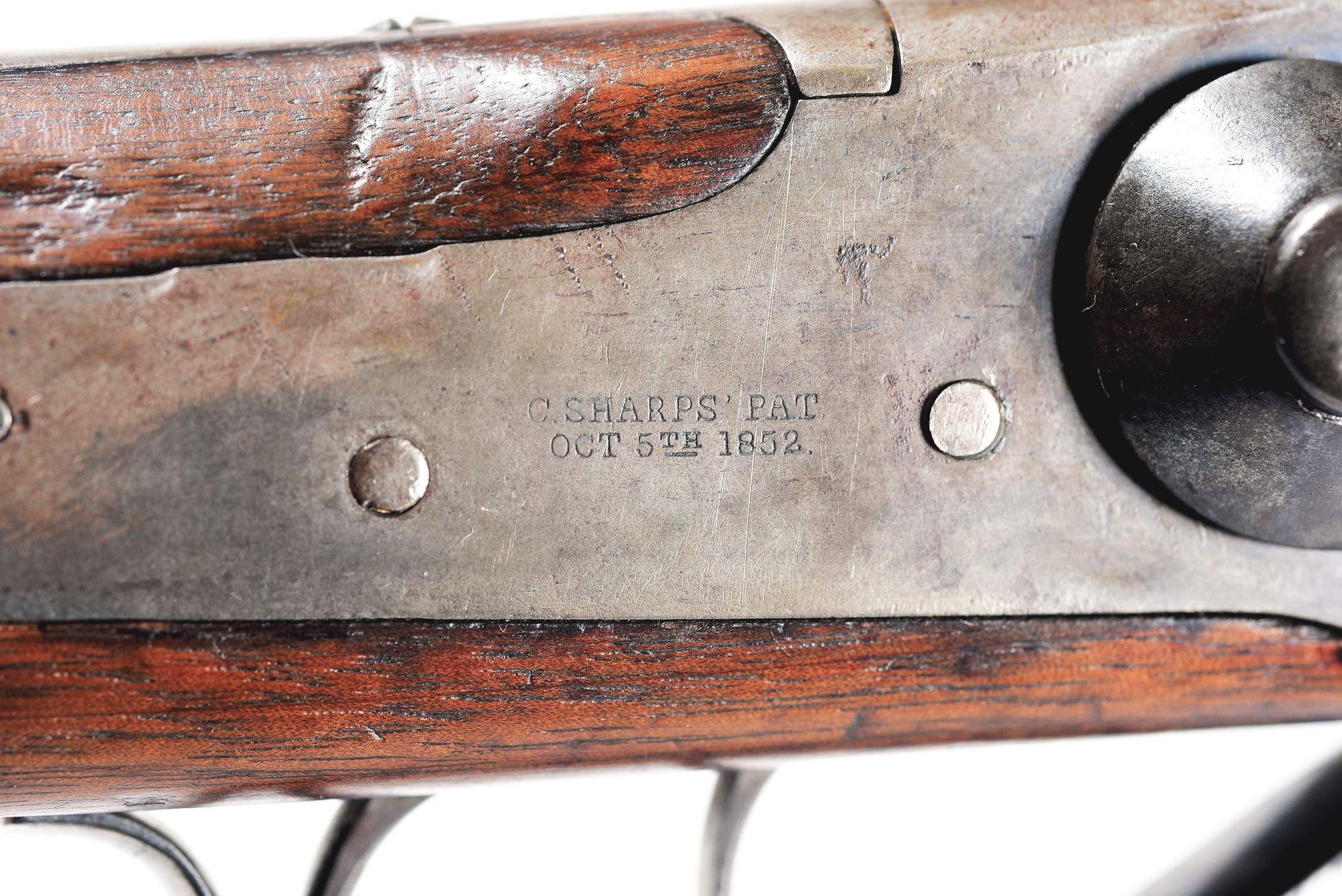 (A) SHARPS "OLD RELIABLE" SINGLE SHOT RIFLE.