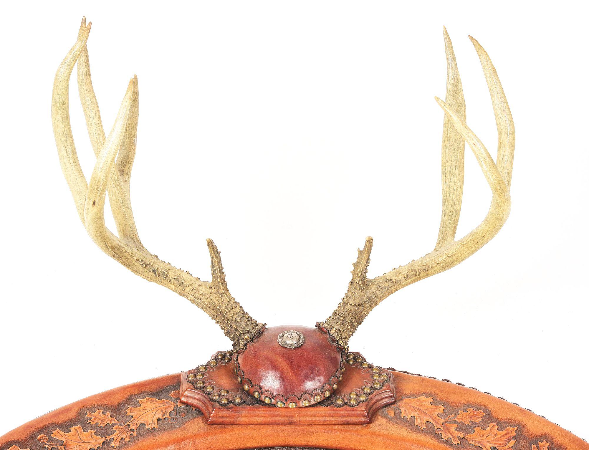 FINELY CRAFTED WESTERN STYLE ANTLER MIRROR.