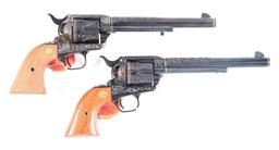 (M) PAIR OF SPECIAL ORDER LKE NEW COLT SINGLE ACTION ARMY REVOLVERS ENGRAVED BY MASTER ENGRAVER BEN