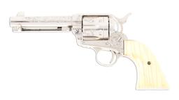 (C) ATTRACTIVE CUSTOM ENGRAVED & NICKEL PLATED COLT SINGLE ACTION ARMY REVOLVER (1901).