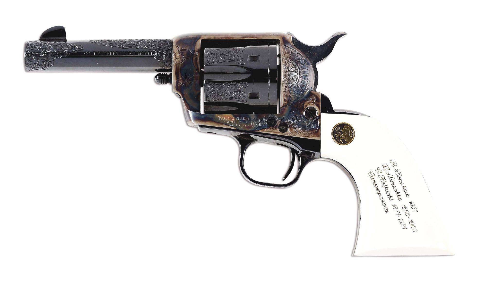 (M) COLT CUSTOM SHOP ENGRAVING SAMPLER "STOREKEEPER" MODEL SINGLE ACTION ARMY REVOLVER WITH FACTORY