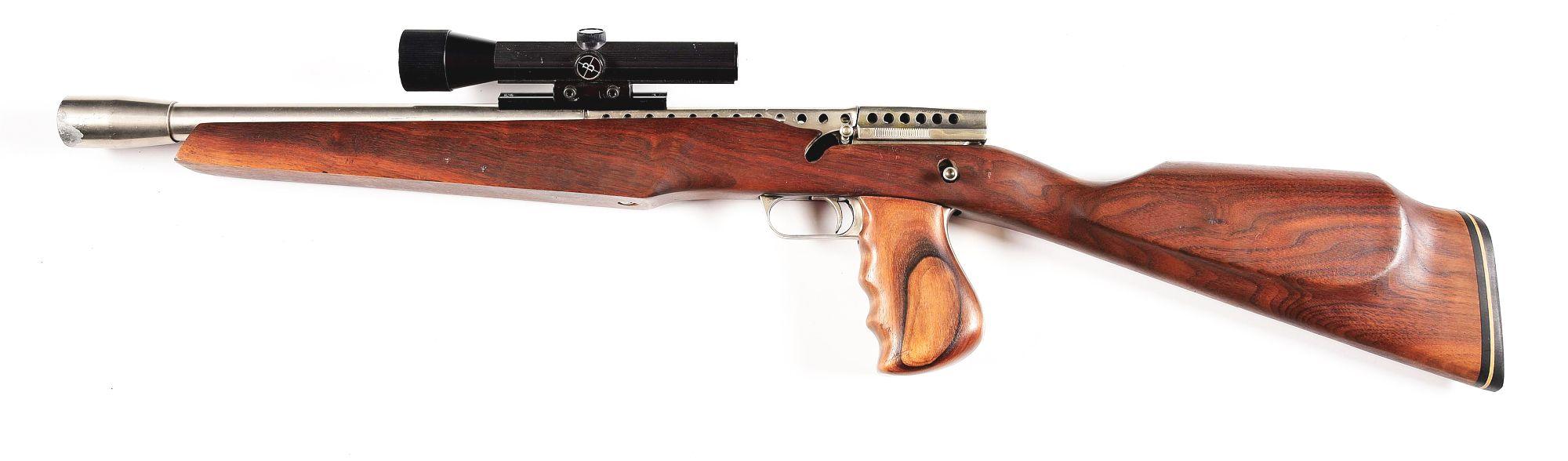 (C) MBA MARK I MODEL B GYROJET SEMI-AUTOMATIC CARBINE WITH AMMUNITION.