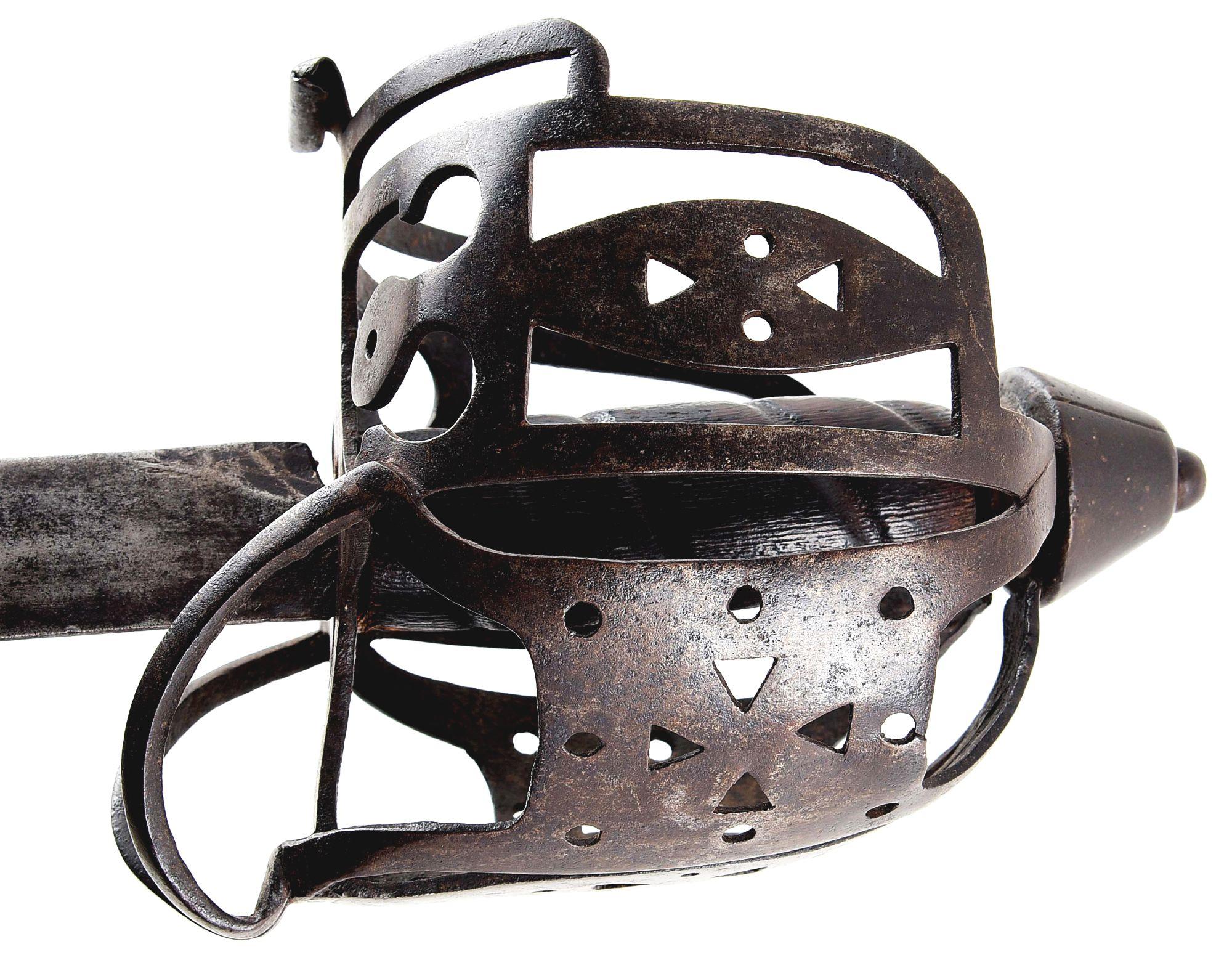 MARKED SCOTTISH BASKET HILTED CAVALRY BACK SWORD